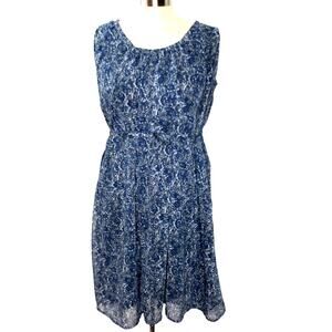 Converse All Star Womens M Blue Gray Paisley Chiffon Dress Sleeveless Racerback